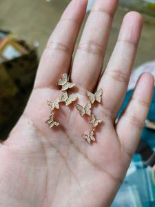 Giva Rose Gold Butterfly Drop Earrings