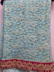 Elegant Blue Embellished Saree