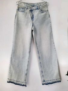 H&amp;M NEW Wrapover Waistband Straight Denim/EUR36