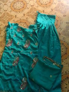 Teal Embroidered Salwar Suit
