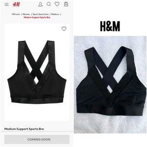 H&M Black Active Bikini top