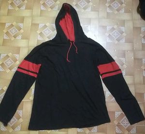 Black & Red Contrast Hoodie