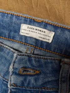 ZARA Floral Embroidered Jeans