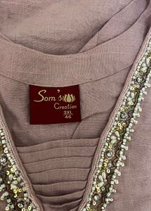 Mauve Embellished Kurta Set