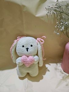 Handmade Crochet Bunny with Heart
