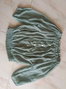 Sage Green Off-Shoulder Top
