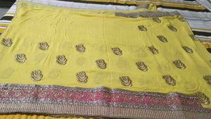 Beautiful Yellow Sari With Blouse