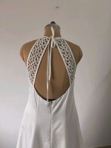 White Lace Halter Dress