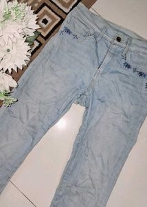 Skinny Jeans With Embroidery Work