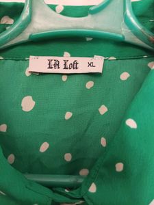 Very Beautiful Polka Dot Green Top