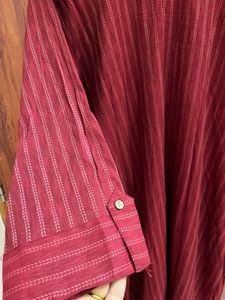 Maroon Striped Kurta