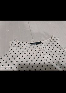 Polka Dot Cold Shoulder Top