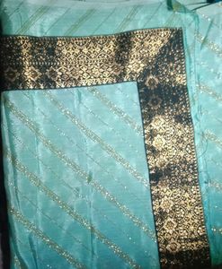 Brand New & Unused Sky Blue Party Wear Saree But Without Tag.                                                      <Price Decreased> "Final Price"
