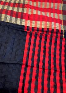 Checkered Red &amp; Black Beautiful saree