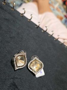 White Gemstone Studs