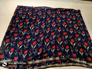 Blue Printed Saree