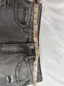 Distressed Denim Mini Skirt