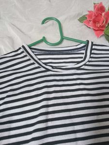 Black and white striped tee