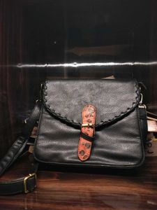 Leather Black Sling Bag