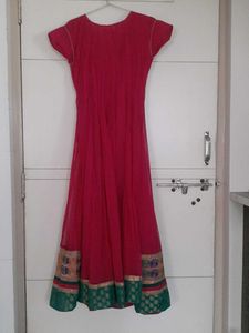 Pink Gown With Bottomwear