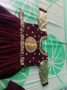 Elegant Maroon & Gold Embellished Anarkali Suit