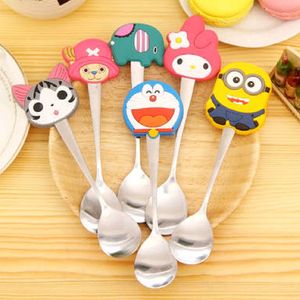 Steel Cartoon Head Spoon  5pc
