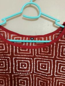 Patterned Maroon Top