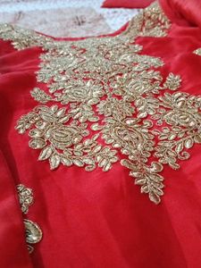 Red Embroidered Kurta