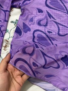 Purple Hearts Mesh Top