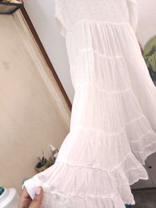 Pure Cotton White Full Flared Bohemian Shrug