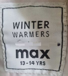 Max Winter Warmers - Size 13-14 Years