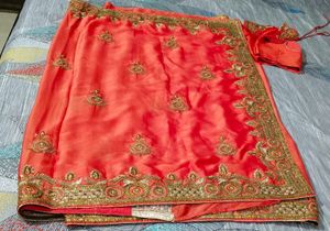 Heavy Beautiful Sari With Blouse