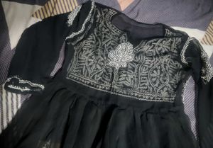 Black Chikankari Short Kurti🖤