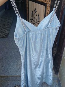 Sparkly Silver Mini Dress