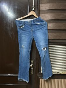 Ripped Bootcut Jeans
