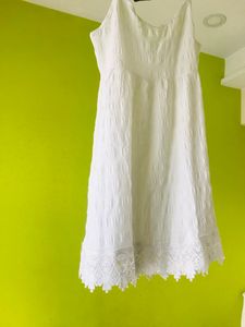 White Mini Strip Dress