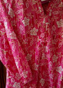 Libas Pink Floral Kurti – Breezy &amp; Beautiful