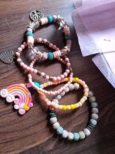 🌈Rainbow Dreams &Pastel Bead Bracelets(SET-5)🌈🔥