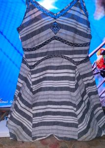 Striped Embroidered Top