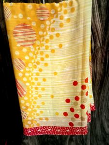 chiffon yellow saree