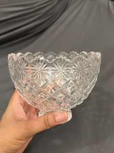 Hi-Luxe “Stunner” Crystal Glass Bowl