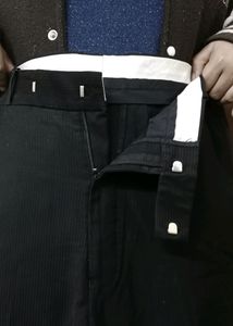 Cotton Blend Black Stripped Trousers