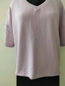 zudio plus size Cute Lilac V-Neck Top