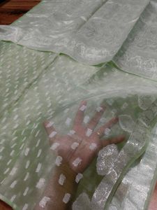 Mint Green Organza saree