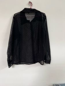 Sheer Black Button-Down Top