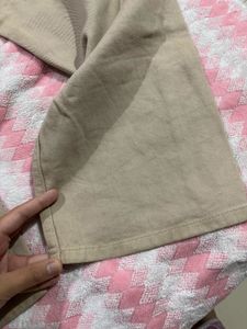Beige Baggy Leg Jeans