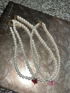 Handmade Pearl Necklaces With Butterfly