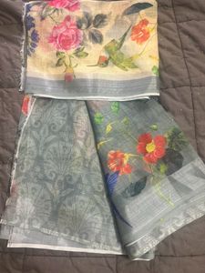 New Linen Fancy Saree With Blouse Piece