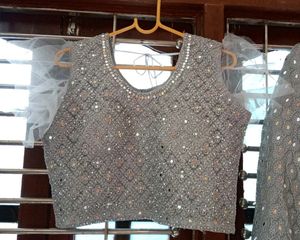 Fully STITCHED MIRROR WORK CHOLI WITH HEAVY DUPPAT