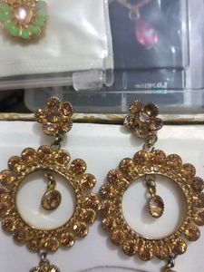 Golden Party Wear Earrings
